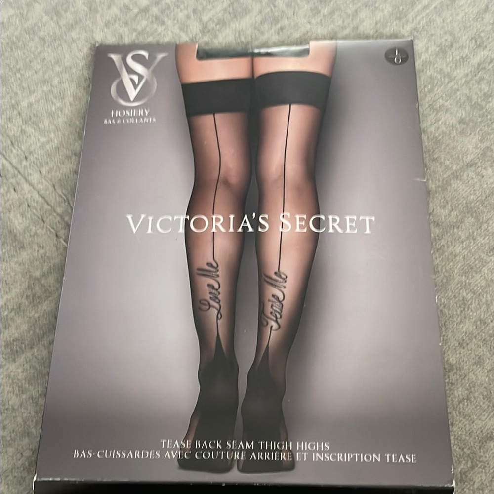Victoria's Secret Black Thigh High Stockings